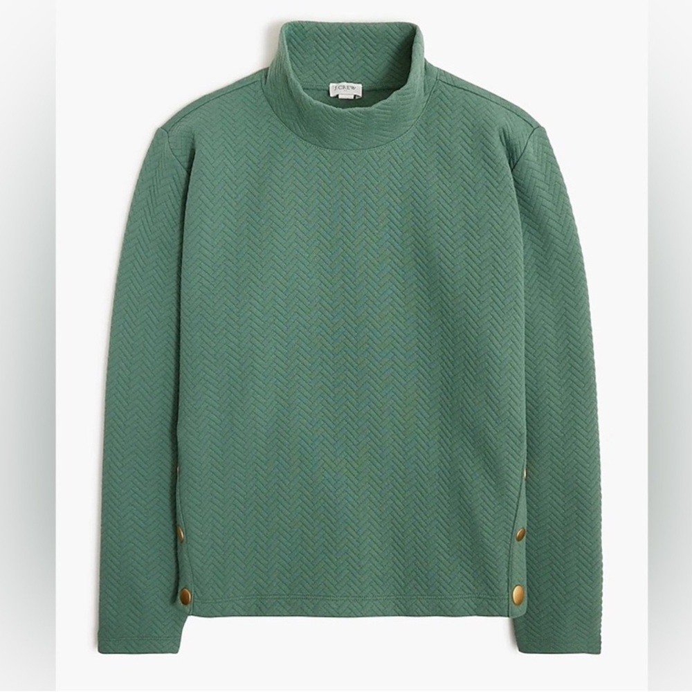 J. Crew Quilted sweatshirt w/ brass snaps L